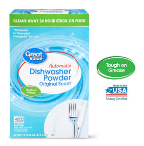 Great Value Automatic Dishwasher Powder, Original Scent, 75 oz