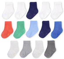 Load image into Gallery viewer, Fruit Of The Loom Baby Boys&#39; Grow &amp; Fit Socks, 14 Pack
