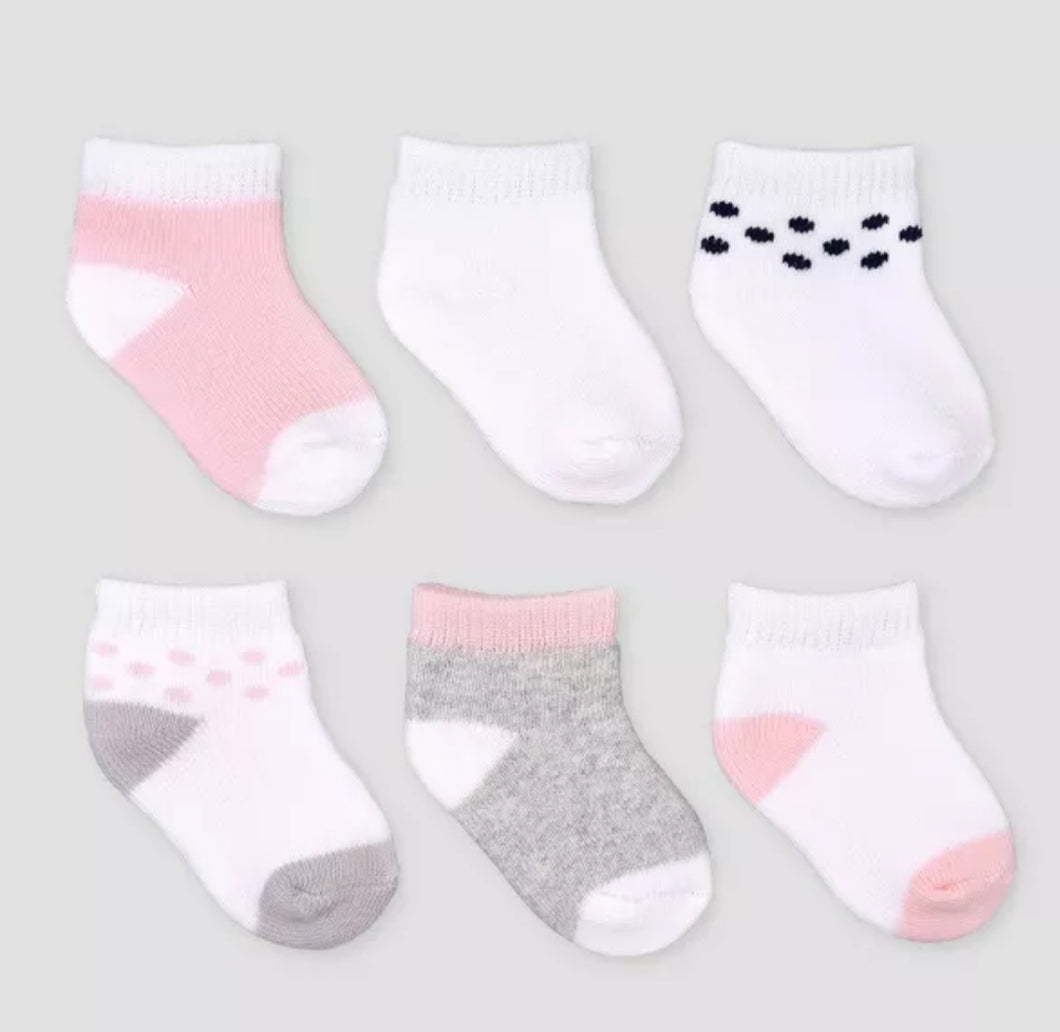 Baby Girls' 6pk Basic Ankle Terry Socks