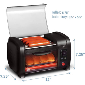 Elite Gourmet, 4 Bun Capacity, Hot Dog Roller & Toaster Oven