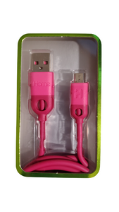 IHome Pink 5 ft. Charge & Sync Micro USB Cable