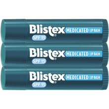 Load image into Gallery viewer, Blistex Medicated Lip Balm SPF 15, 3 Pack
