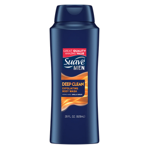 Suave Men Deep Clean Exfoliating Body Wash, 28 fl oz