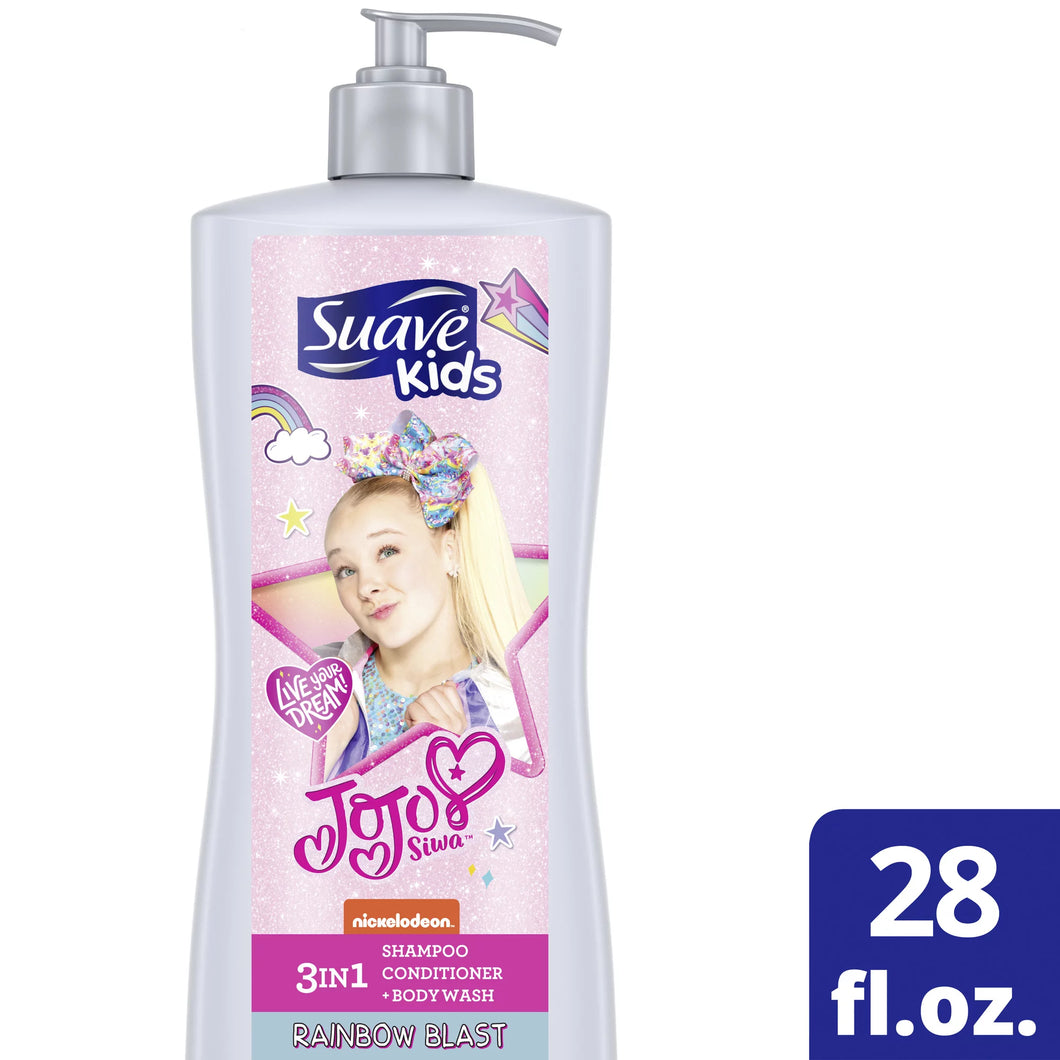 Suave Kids JoJo Siwa Rainbow Blast 3-in-1 Shampoo, Conditioner, & Body Wash - 28 fl oz