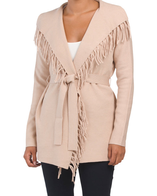 Sioni Fringe Wrap Cardigan